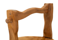 Vide-sac en teck recyclé avec poignée artisanale