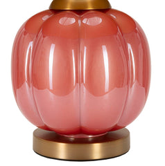 Lampe de table Hélène Verre Rouge abat-jour Velours Bleu