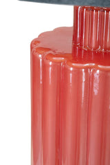 Lampe de table Hélène Verre Rouge abat-jour Velours Bleu