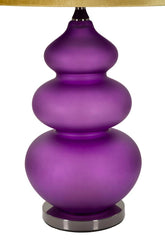 Lampe de table Milva Verre Violet abat-jour Velours Doré