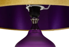 Lampe de table Milva Verre Violet abat-jour Velours Doré