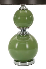 Lampe de table Eva Verre Vert et Velours Noir