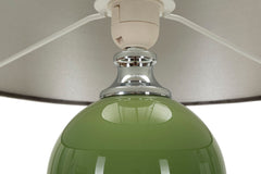 Lampe de table Eva Verre Vert et Velours Noir
