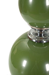 Lampe de table Eva Verre Vert et Velours Noir