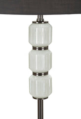 Lampe de sol Bright One Verre Blanc et Velours Gris