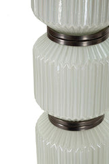 Lampe de sol Bright One Verre Blanc et Velours Gris