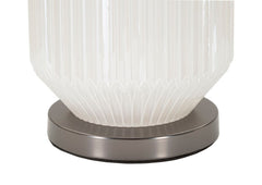 Lampe de table Brighty Verre Blanc abat-jour Velours Gris