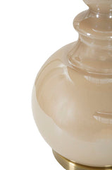 Lampe de table Perly Tower Verre Crème abat-jour Velours Crème