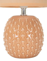 Lampe de chevet Pontus Tissu Rose base Pêche