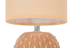 Lampe de chevet Pontus Tissu Rose base Pêche