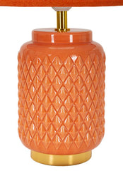 Lampe de table orange avec abat-jour en tissu orange