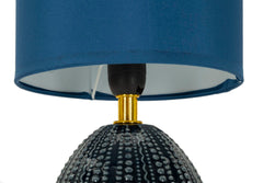 Lampe de chevet Flavi base bleue abat-jour tissu bleu