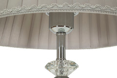 Lampe de table métal argenté abat-jour tissu gris