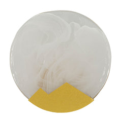 Applique murale circulaire en verre opaque et métal doré