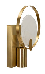 Applique murale métal doré verre fumé design géométrique