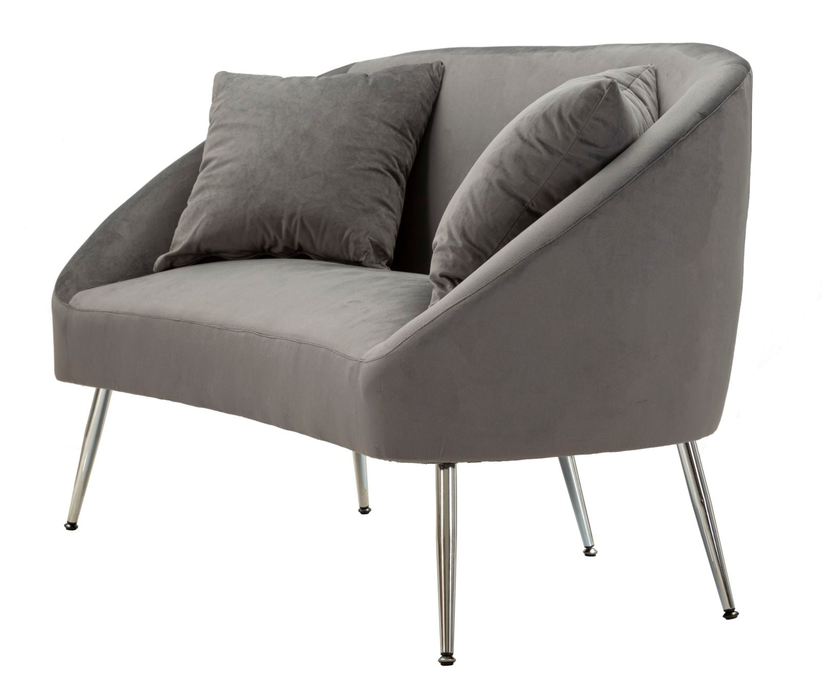 SOFA SILVERY WITH CUSHIONS CM 137X69X79