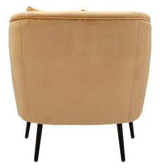 Fauteuil Browy cuir synthétique marron pieds Noir