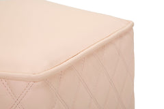 Pouf pentagonal matelassé Sharon Simili cuir Rose base Or