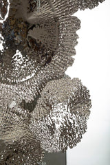 Miroir mural Kandi métal argenté décor floral