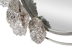 Miroir mural Kandi métal argenté décor floral