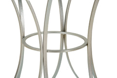 Table ronde Trixy Métal Argenté plateau Verre Trempé