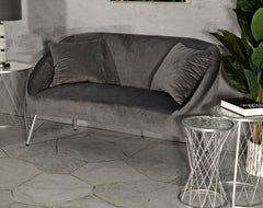 SOFA SILVERY WITH CUSHIONS CM 137X69X79