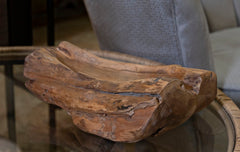 Plateau en teck recyclé formes irrégulières