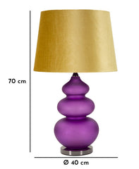 Lampe de table Milva Verre Violet abat-jour Velours Doré