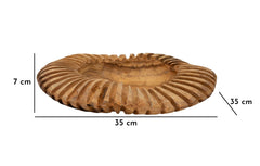 Plateau rond Geris Teck recyclé bord sculpté