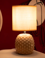Lampe de chevet Pontus Tissu Rose base Pêche