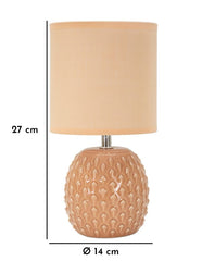 Lampe de chevet Pontus Tissu Rose base Pêche
