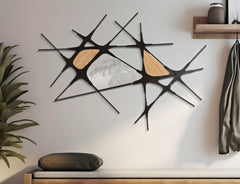 Panneau mural décoratif 3D métal et bois