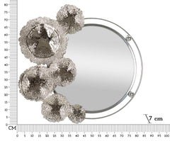 Miroir mural Kandi métal argenté décor floral