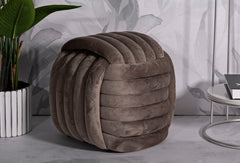 Pouf Softy Velours Gris