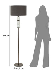 Lampe de sol Bright One Verre Blanc et Velours Gris