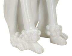 Statue de chien caniche assis Blanc