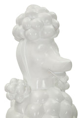 Statue de chien caniche assis Blanc