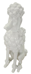 Statue de chien caniche assis Blanc