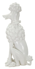 Statue de chien caniche assis Blanc