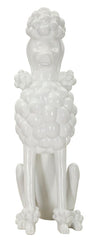 Statue de chien caniche assis Blanc