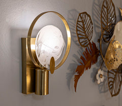 Applique murale métal doré verre fumé design géométrique