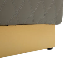 Tabouret carré Sharon Simili cuir Brun base Dorée