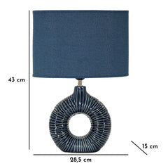 Lampe de table Seta bleue abat-jour tissu bleu