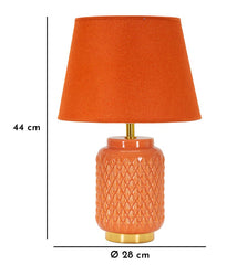 Lampe de table orange avec abat-jour en tissu orange