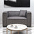 Fauteuil Bibe en tissu effet peau gris vintage