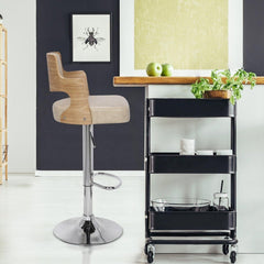 Lot de 2 chaises de bar Russel Chêne Clair & Crème