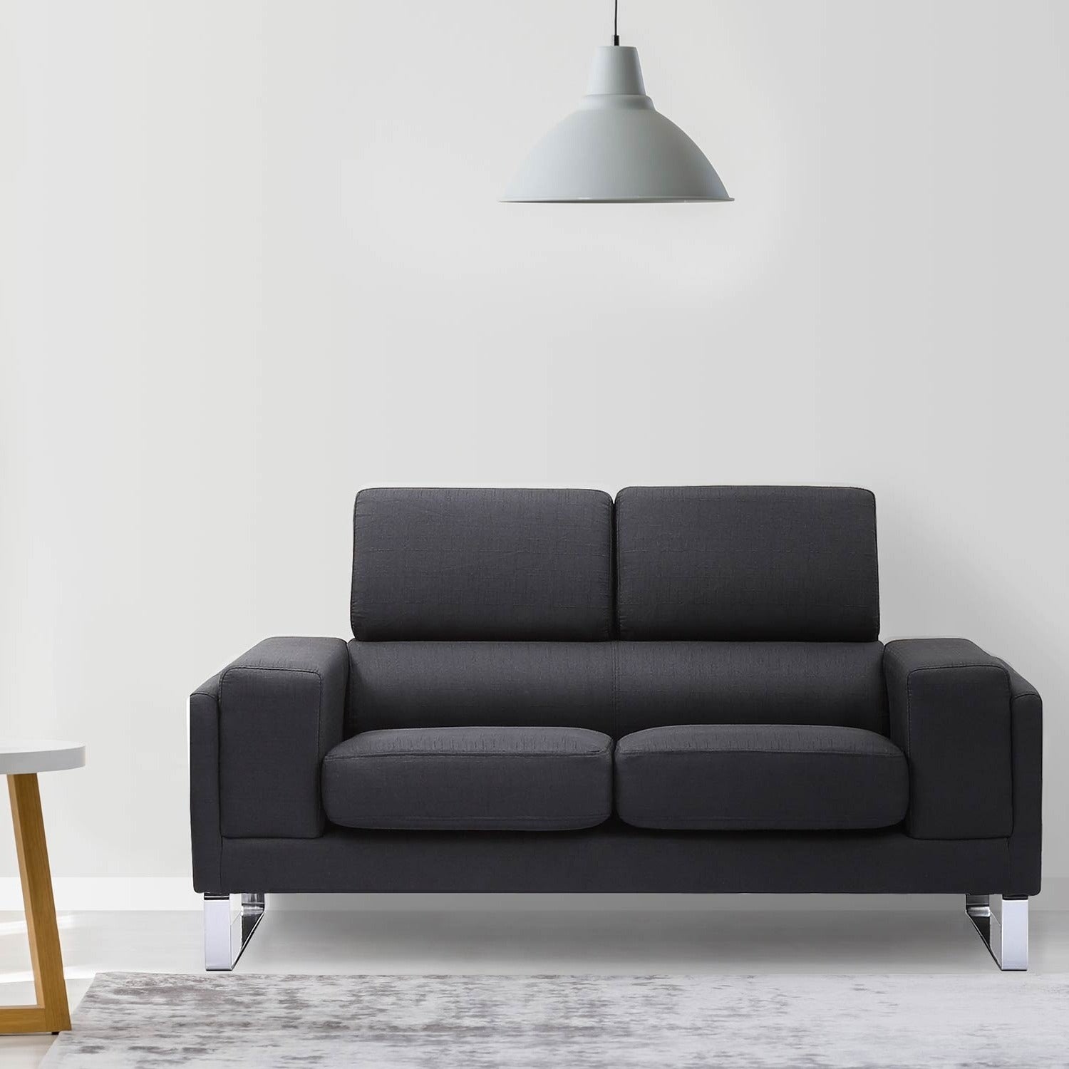 Canapé Barth 2 places en tissu Noir