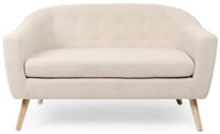 Canapé 2 places scandinave en tissu bouclette beige