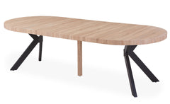 Table ronde extensible Myriade Chêne Clair Pieds Noirs