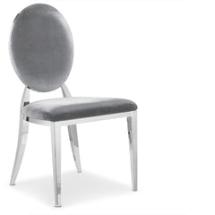 Lot de 6 chaises médaillon Sofia Velours Argent